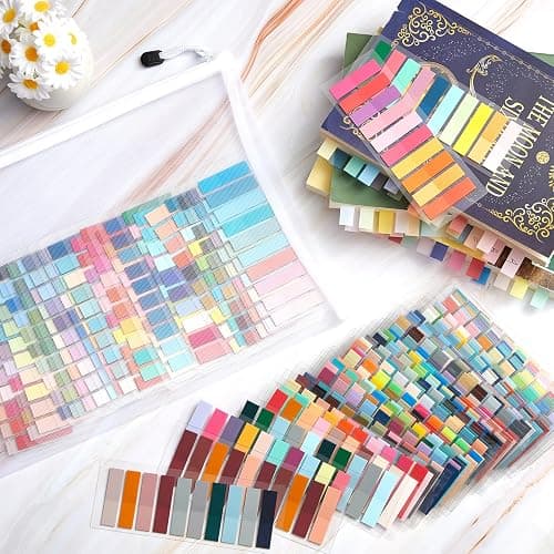 ReliThick 16000Pcs Annotation tabs Sticky Tabs for Books Transparent Sticky Notes 80 Color Writable Page Markers Book Flags Strip for Annotating Reading Supplies Bookish Gift thumbnail 2