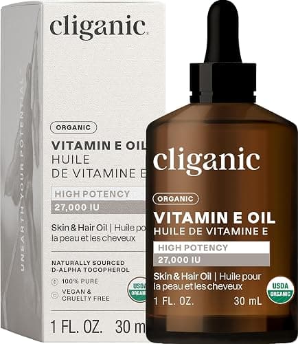 Cliganic Organic Pure Vitamin E Oil for Skin, Hair & Face - 27,000 IU, Non-GMO Verified | Natural D-Alpha Tocopherol (Packaging May Vary) - Image 1