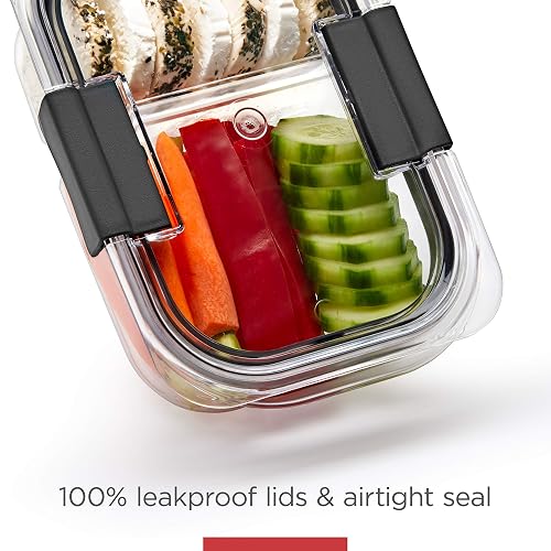 Rubbermaid Brilliance Meal Prep Containers, 2-Compartment Food Storage Containers, 2.85 Cup, 5-Pack, BPA-Free, Clear/Grey thumbnail 5