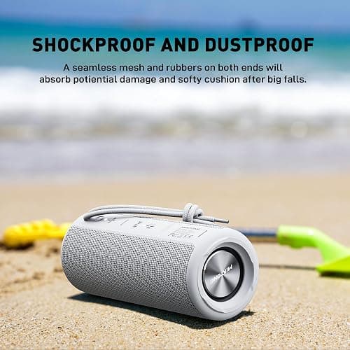 MIATONE Boombox Portable Bluetooth Speaker Wireless Outdoor Waterproof Speaker - Grey thumbnail 4