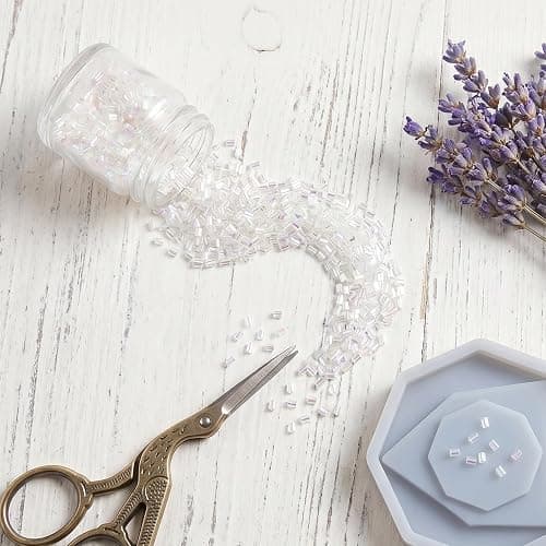 PAGOW 40g White Iridescent Crispy Bingsu Beads, PET 3mm Straw Tube Beads | Soft, 3D Glitter Mini Loose Spacer Slime Beads for DIY Craft, Jewelry Making, Crunchy Slime Supplies thumbnail 2