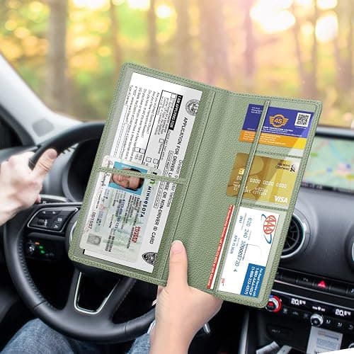 FINPAC Car Registration and Insurance Card Holder, Vehicle Glove Box Card Organizer Wallet Automobile Accessories for License thumbnail 5