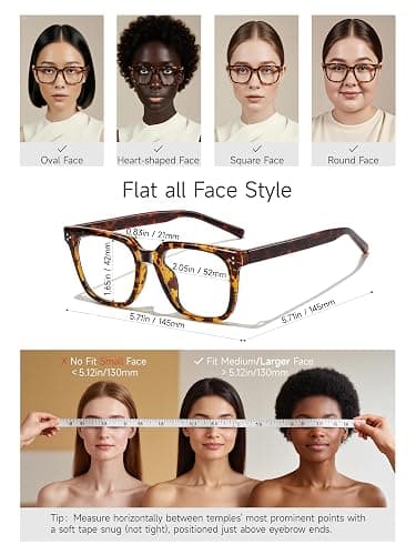 Icesor Oversized Square Blue Light Glasses for Woman Men fashion Reduce Eyestrain Protection for TV/Computer/Gaming thumbnail 5
