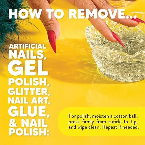 Onyx Professional 100% Pure Acetone Nail Polish Remover Kit with 7 inch Nail File, 8 fl oz - Made in USA, Maximum-Strength Gel Polish Remover, Artificial & Glitter Nail Polish thumbnail 5