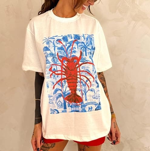 Y2k Oversized Graphic T Shirts Short Sleeve Crewneck Tees Baggy Tops thumbnail 2