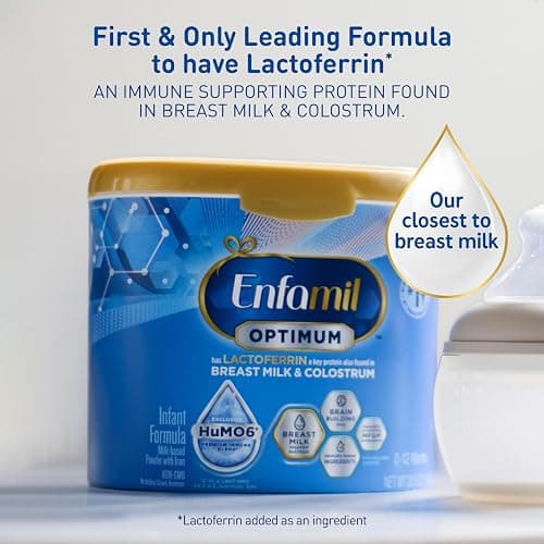 Enfamil Optimum (Enspire), Our Closest Formula to Breast Milk, Immune-Supporting Lactoferrin and Brain-Supporting DHA Baby Formula, Powder 20.5 Oz Tub thumbnail 2