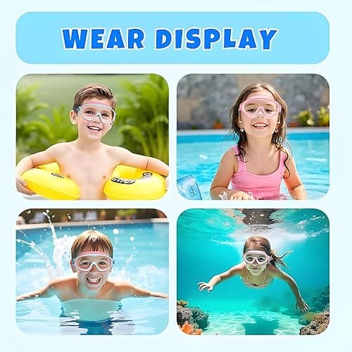 YLKJSWIM Swim Goggles for Kids 3-15 with Earplugs Large Frame Anti-Fog/UV Swimming Goggles for Boys Girls Toddler 2PCS thumbnail 7