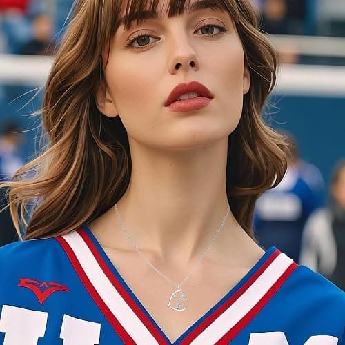 Cheerleader Gifts for Girls,Rainbow Cheerleader Necklace Cheerleading Girl Jewelry Pendant,Sport Cheer Accessories Birthday Gifts for Girls Daughter thumbnail 4