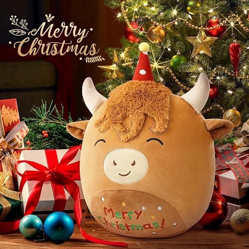 14'' Highland Cow Stuffed Animals Plush Pillows, Scottish Highland Cattle Plushies, Soft Stuffed Cow Plush Toys for Cuddle & Squish, Highland Cow Decor Highland Cow for Kid Adult - Highland Cow-2 thumbnail 5