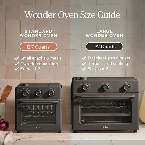 Our Place Wonder Oven | 6-in-1 Stainless Steel Air Fryer Toaster Oven Combo with Basket, Rack, Pan & Tray | Compact 13 QT Countertop Capacity - Toast, Roast, Bake, Reheat, Broil & Steam | Char thumbnail 8