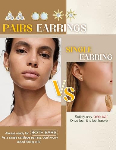 FIASASO Flat Back Gold Earrings for Women Trendy Hypoallergenic Surgical Steel Earrings for Sensitive Ears-20G Cartilage Earring Stacks 14K Gold Plated Small Flatback Stud Hoops Cartilage Earring Set thumbnail 6