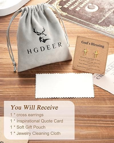 Cross Earrings for Women Teen Girls, Christian Jewelry Religious Easter Gift with Meanningful Quote Card thumbnail 6