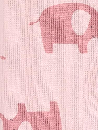 Simple Joys by Carter's Baby-Girls 2-Pack 2-Way Zip Thermal Footed Sleep and PlayBaby and Toddler Sleepers - Preemie - Pink Elephant/White Floral thumbnail 2