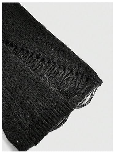 SOLY HUX Women's Cold Shoulder Ripped Sweater Goth Punk Long Sleeve Fitted Jumper Pullovers thumbnail 3