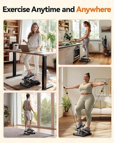 Niceday Steppers for Exercise, Stair Stepper with Resistance Bands, Mini Stepper with 300LBS Loading Capacity, Hydraulic Fitness Stepper with LCD Monitor thumbnail 7