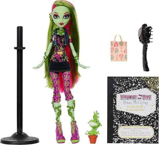 Monster High Boo-riginal Creeproduction Doll, Venus McFlytrap Collectible Reproduction with Doll Stand, Diary, and Pet Chewlian thumbnail 3