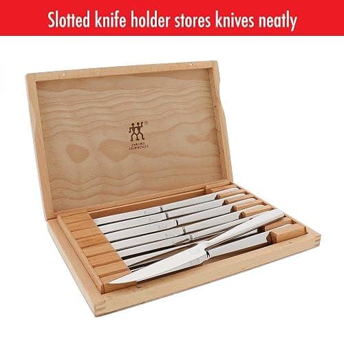 ZWILLING Contemporary Steak Knife Set of 8, Oval handle, Stainless Steel, with 12" x 10" case thumbnail 9