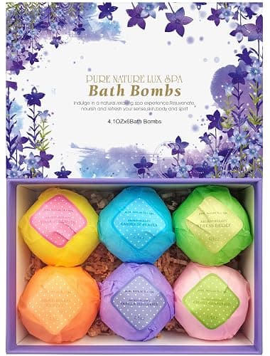 Bath Bombs Gift Set - Ultra Bubble XXL Fizzies (6 x 4.1 oz) with Natural Dead Sea Salt Cocoa and Shea Essential Oils, The Best Birthday Gift Idea for Her/Him, Wife, Girlfriend, Women, Kids - Image 1