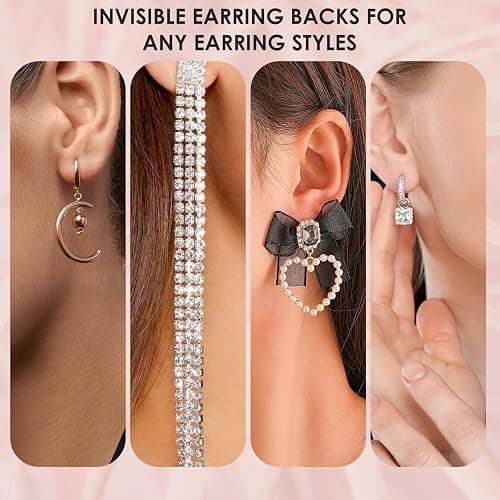 iBayam 550pcs 6 Style Silicone Earring Backs Studs Hoops Fishhooks | Soft, clear & hypoallergenic — 6 styles fit studs, posts, hoops & fishhooks, 550pcs, secure all-day hold, skin-friendly thumbnail 6