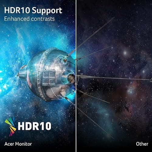 Acer 27" WQHD 2560 x 1440 1500R Curved PC Gaming Monitor | AMD FreeSync Premium | Up to 170Hz Refresh | 1ms VRB | VESA Mount | HDR10 | 1 x Display Port 1.2 & 2 x HDMI 2.0 | EDA270U Pbmiipx | Silver - 27-inch - WQHD thumbnail 6