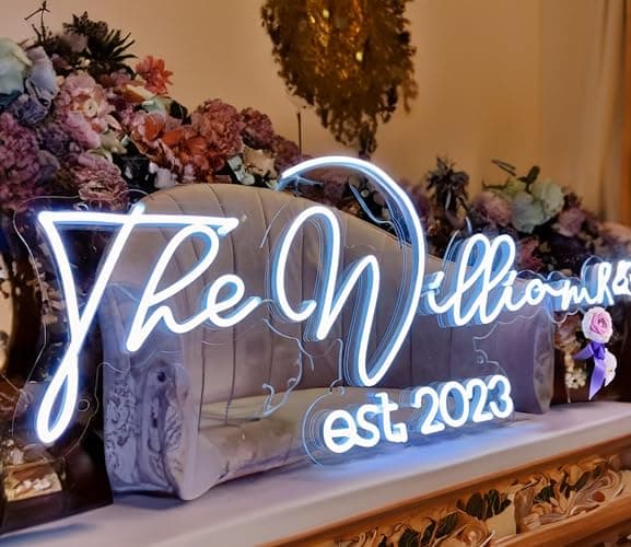 Lovewenying Custom Neon Signs, Neon Sign Customizable for Wall Decor, Personalized Neon Signs for Wedding, Neon Lights Signs for Family Birthday Bar Party Night Light, Company Logo Shop Name Business LED Signs thumbnail 7