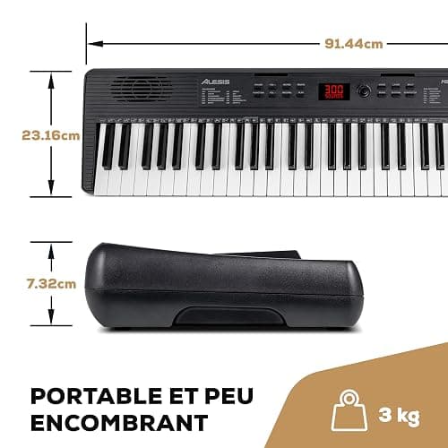 Alesis Melody 61 Piano Numérique 61 Touches pour Débutants avec Haut-Parleurs, Support, Banc, Casque, Pupitre, 300 Sons et des Leçons de Musique thumbnail 8