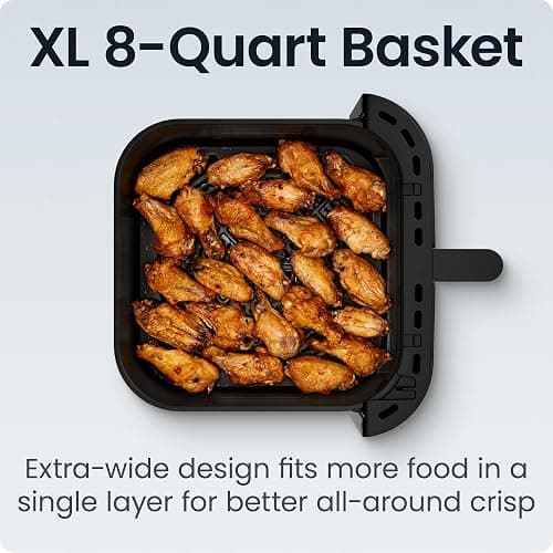 Chefman Crispinator Air Fryer 6-in-1 with 8 Qt capacity, 450°F Max Temp with TurboFry Pro Technology for Fast and Even Results, Viewing Window, Nonstick Ceramic Basket thumbnail 7