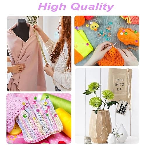 DEELOO Sewing Pins, 350 Pack, Stainless Steel & Pearl, Colored Ball Heads, 3.8cm, Sharp & Easy to Grip thumbnail 7