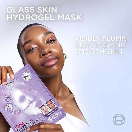 L'Oreal Paris Glass Skin Korean Face Mask 4 Pcs, Revitalift Filler Hydrogel Glow Mask, Korean Inspired Skincare, Visibly Transform Skin, Dewy, Plumped and Refreshed Look thumbnail 4