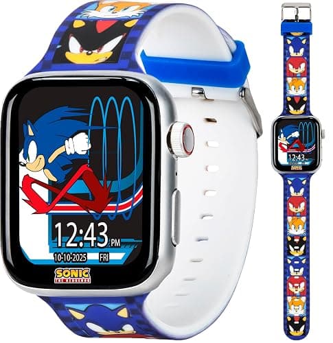 Sonic The Hedgehog Kids Smartwatch β Bluetooth Calling, Messages, Camera, Music, Sleep Tracker, Fitness & Activity Apps β 6 Watch Faces, Touchscreen, USB Rechargeable β Fits Wrists 5.5" to 8" - Image 1