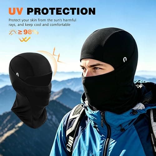 KECOKEHO 2 Pack UV Balaclava with Glasses Holes, Summer Cooling Ice Silk Breathable Full Face Mask for Motorcycle Cycling thumbnail 4