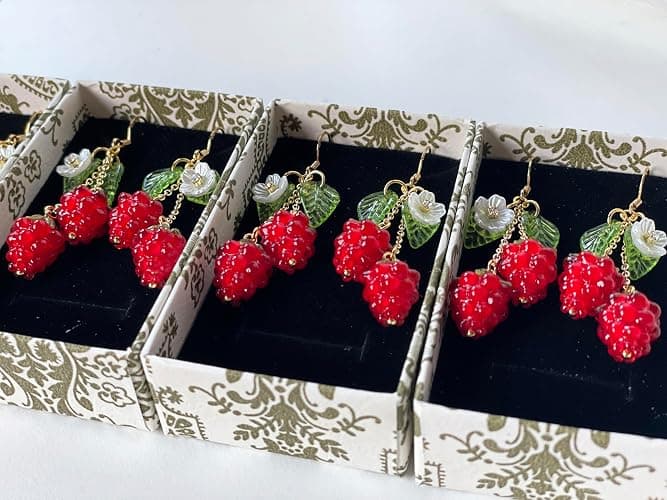 Cute Fruit earring,Dangle Drop Lightweight Food Earrings for Women thumbnail 3
