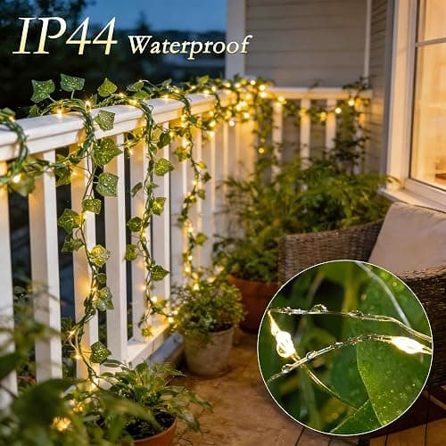 Soagrc Vine Curtain Lights, 200 LED Ivy Vines with Fairy Lights for Bedroom | 6.6ft x 6.6ft, Artificial Ivy Leaves, USB Powered, Remote, 8 Modes, Timer & Memory, for Wall Wedding Dorm Party Indoor Decor thumbnail 5