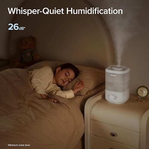 LEVOIT Top Fill Humidifiers for Bedroom, 2.5L Tank for Large Room, Easy to Fill & Clean, 26dB Quiet Cool Mist Air Humidifier for Home Baby Nursery & Plants, Auto Shut-off and BPA-Free for Safety, 25H thumbnail 6