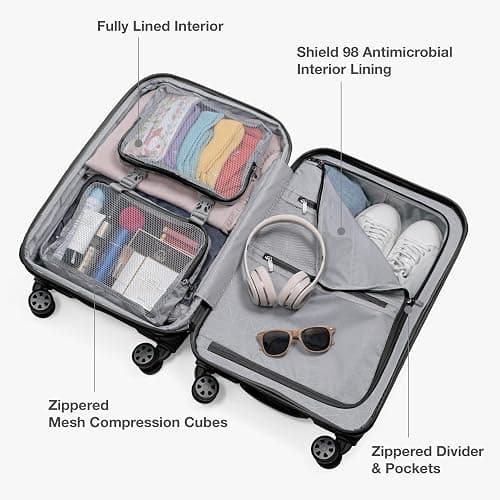 Traveler's Choice Pagosa Indestructible Hardshell Expandable Spinner Luggage, Black, 2-Piece Set (22/26) thumbnail 8