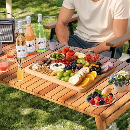 2-in-1 Charcuterie Board with Lid, Large Cutting Board for Kitchen, Travel Portable Bamboo Cheese Board, Covered Serving Tray, House Warming Birthday Gifts for Her Him Women Men Mom Dad thumbnail 2