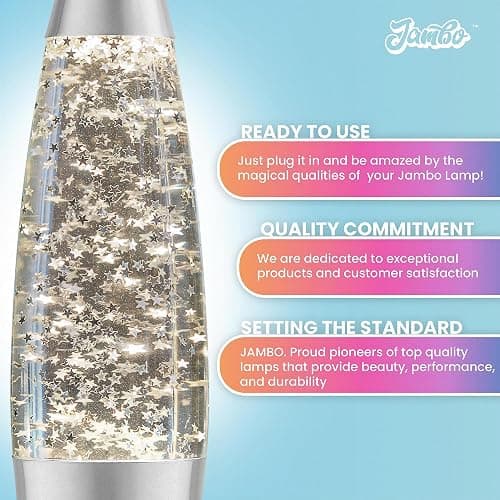 Jambo 16-Inch Silver Star Glitter Lamp I Beautiful Liquid Lamp I Entertaining for Adults and Kids I Perfect Holiday Gift thumbnail 4