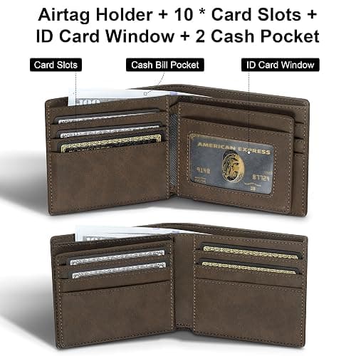 furid Airtag Wallet Men Slim: Men's Air Tag Wallets with Airtag Holder - Minimalist RFID Front Pocket Card Holder Gift for Man Husband at Anniversay Brithday thumbnail 2