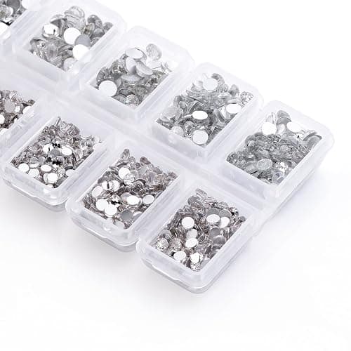 Zealer 4200 Pieces Flat Back Clear Nail Art Rhinestones for Nail Art Decorations, Round Crystal Gems Stickers for Clothes and Craft, 1.5 mm - 4.8 mm, 6 Sizes thumbnail 5