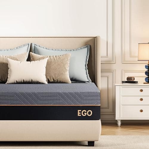 EGOHOME 12 Inch King Memory Foam Mattress for Back Pain, Cooling Copper Gel Bed in a Box, Foam Made in USA, CertiPUR-US Certified, Therapeutic Medium Firm, 76x80x12 Black thumbnail 8