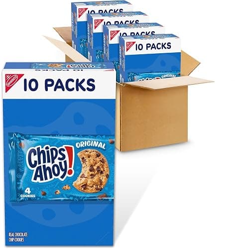 CHIPS AHOY! Original Chocolate Chip Cookies, 40 Snack Packs (4 Cookies Per Pack, 4 Boxes) - Image 1