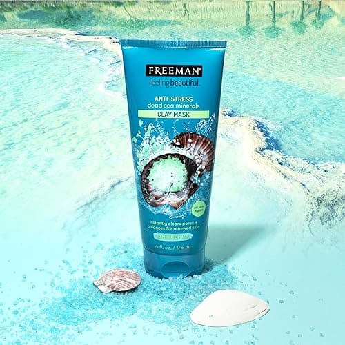Freeman Anti-Stress Clay Mask, Dead Sea Mineral Face Mask, Lavender & Sea Salt Balance & Calm Skin, Unclog Pores, Facial Mask For All Skin Types, No Harsh Chemicals, 6 fl. oz./175 ml Tube, 1 Count - 6 Ounce (Pack of 1) - Anti-Stress Dead Sea Minerals thumbnail 6