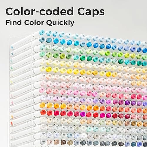 Ohuhu Alcohol Markers Brush Tip - 168-color Art Marker Set Double Tipped Alcohol-based Markers for Artist Adults Coloring Illustration- Brush & Chisel - Honolulu - Refillable Ink - Brush & Chisel thumbnail 4
