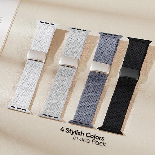 Braided Stretchy Bands with Magnetic Clasp Compatible for Apple Watch Band 40mm 41mm 42mm 38mm 44mm 45mm 46mm 49mm Women Men, Elastic Nylon Sport Strap for iWatch Series 11 10 9 8 7 6 5 4 Ultra/SE 3 2 thumbnail 7