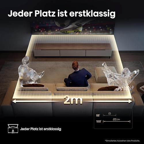 Hisense 100E7NQ 254 cm (100 Zoll) Fernseher, 4K UHD, QLED, HDR10, HDR10+ decoding, HLG, Dolby Vision Atmos, 144Hz VRR, Smooth Motion, Bluetooth, Alexa Built-in, VIDAA Voice, Schwarz [2025] thumbnail 11