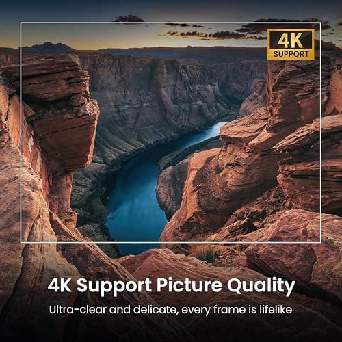 Official Licensed Google TV Smart Projector, HAPPRUN 4K UHD Home Theater with Dolby Sound, Wi-Fi & Bluetooth, Built-in Streaming Apps, Compatible with Games Consoles & Smartphone, Indoor & Outdoor Use thumbnail 4