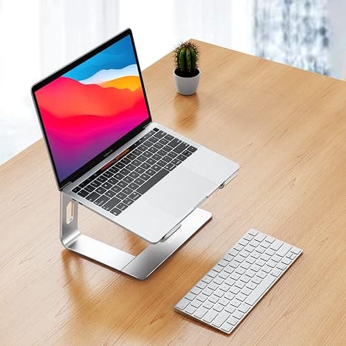 BESIGN LS03 Aluminum Laptop Stand, Ergonomic Detachable Computer Stand, Notebook Riser Compatible with Air, Pro, Dell, HP, Lenovo More 10-15.6" Laptops, Silver thumbnail 2