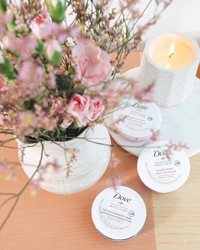 Dove Nourishing Body Care, Face, Hand, and Body Beauty Cream for Normal to Dry Skin Lotion for Women with 24-Hour Moisturization, 4-Pack, 2.53 Oz Each Jar thumbnail 6