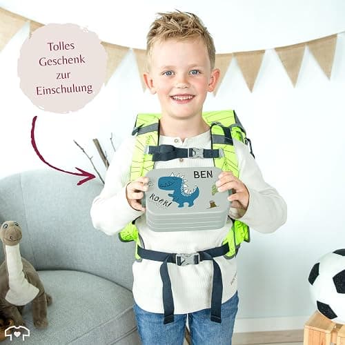 Bento Box Midi für Mepal Bentobox - Kinder Dino Brotbox Dinosaurier Lunchbox Dinosaurus Vesperdose Dinos I - 900 ml - Sage Grün - kinderbrotdosen kindergarten personalisierte brotdose kind t-rex thumbnail 5