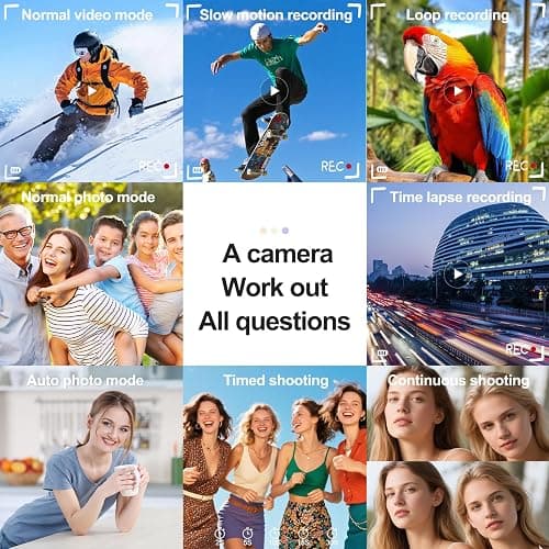 4K Digital Camera for Photography and Video, 2025 Latest 64MP Vlogging Camera for YouTube with 32G TF Card 180°Flip Screen Compact Travel Camera 16X Zoom, Anti-Shake,Suitable for Beginners, White thumbnail 7